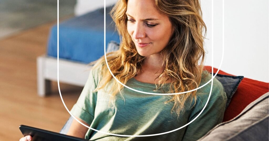 Digital experience member using tablet