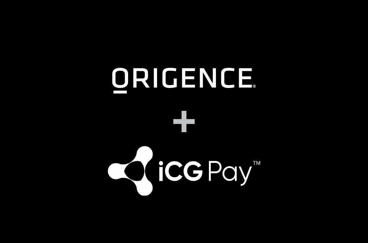 Origence + iCG Pay logos