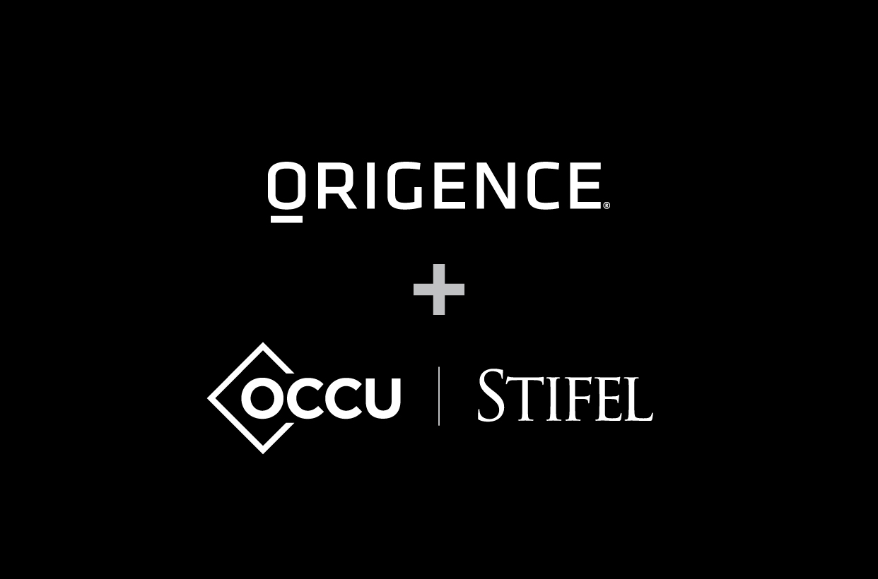 Origence + OCCU + STIFEL logos