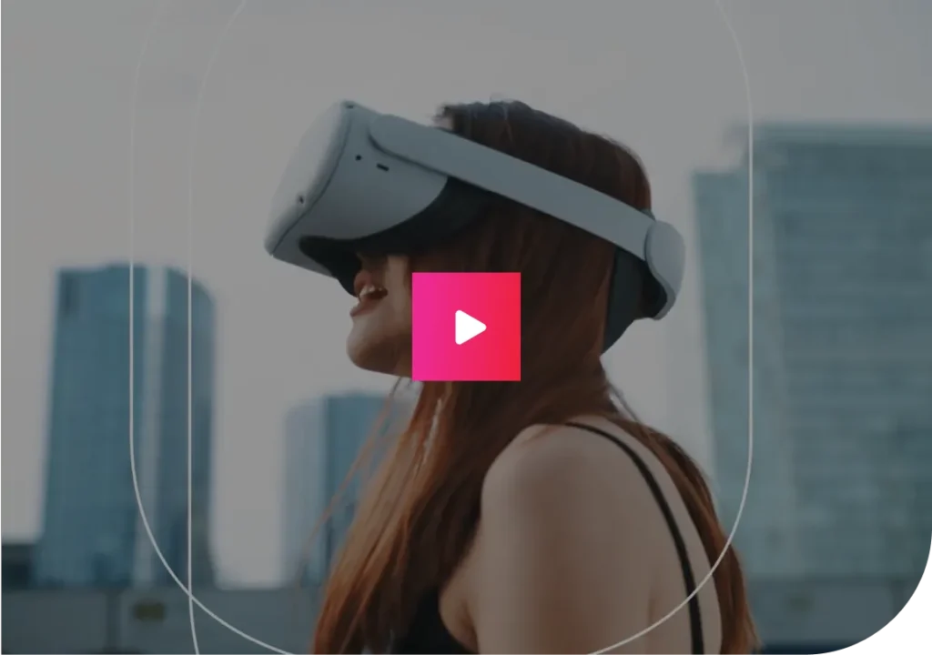 video thumbnail of a young woman wearing virtual reality goggles