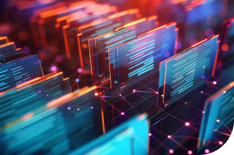Rows of stacked digital documents