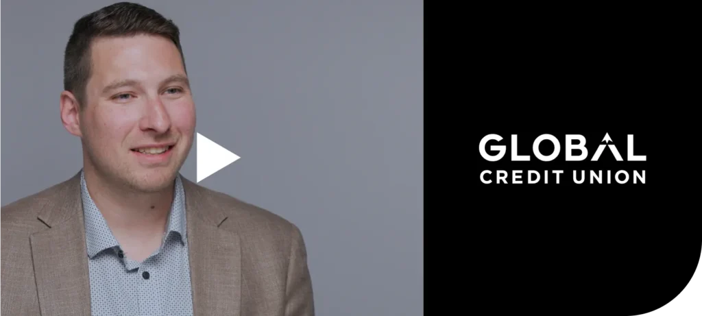 A video thumbnail with Chris Hibbs from Global CU and a play button