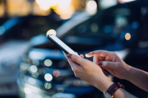 Person viewing embedded financing options on their device.