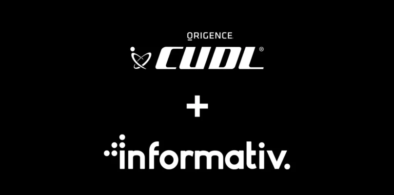 The Origence CUDL logo and Informativ logo representing the recent partnership which will help auto dealers prevent fraud, simplify credit, and close deals faster.