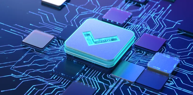 A graphic of computer hardware representing the revolution of AI in the loan approvals department.