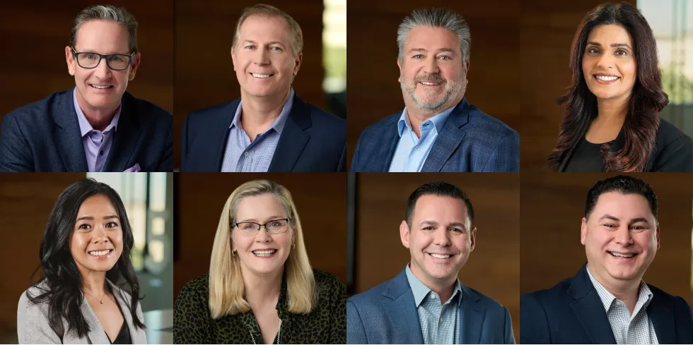A photo collage of Origence executives