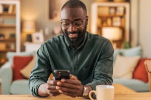 A credit union member viewing the credit union's portal member expereince.