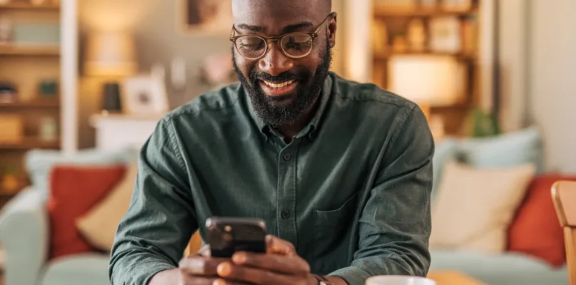 A credit union member viewing the credit union's portal member expereince.